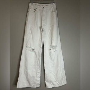 NWT Jack Berry White Denim Wide Leg Jeans, Size S